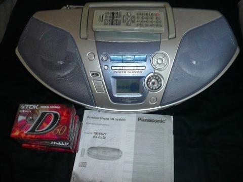 Panasonic cd/tape/radio with some new blank tapes