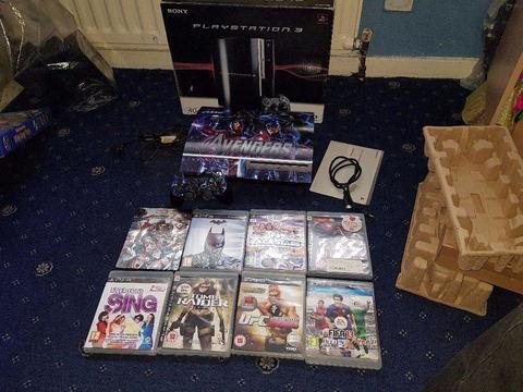 Playstation 3 Boxed 250GB Bundle (7 Games, Official PS3 Controller, Avengers Skin)