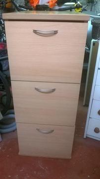 3 Drawer Beech Finish Filing Cabinet with A4 suspension files