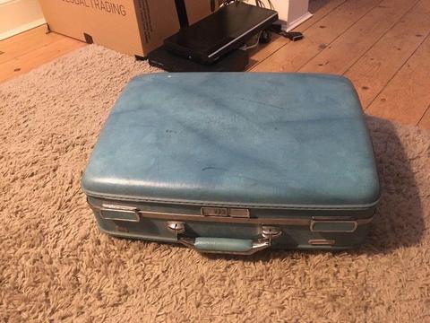Vintage blue suitcase