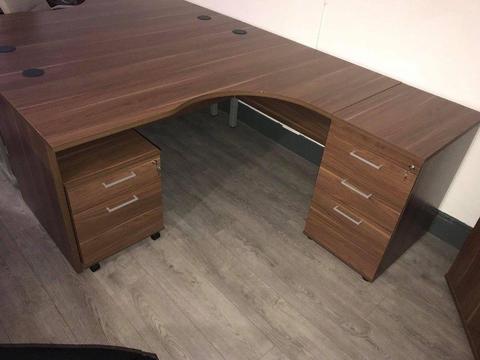 Walnut NEW executive desks - straight or crescent shape