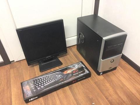 Computer PC Tower, Complete Setup with Monitor and Mouse - for office use