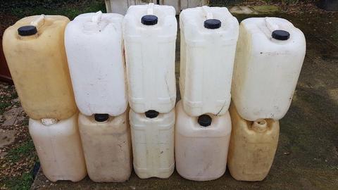 Free 10 Plastic Jerry Cans sizes 25L-30L USED FOR DIESEL