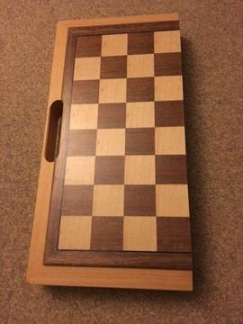 Deluxe Wooden Chess, Checker and Backgammon Set, Brown £70