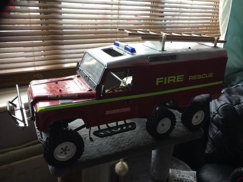 Rc crawler 6x6 fire rescue landy roller
