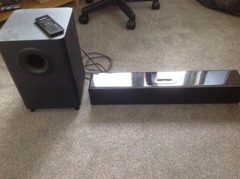 Sound bar with iPod/phone dock