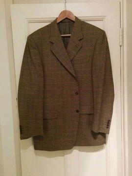 Italian Canali Men's Jacket, Like New, Light Check Brown, Size 54