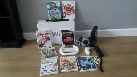 Nintendo wii console with 8 games