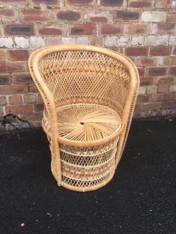 Retro wicker and cane chair