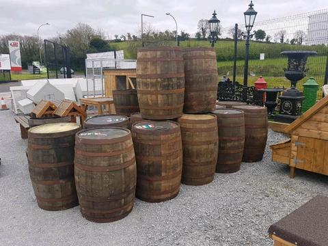 Original heavy oak whiskley barrels planters garden furniture bars pubs beer discos clubs