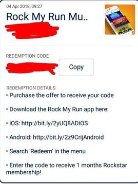 Rock My Run 1 month subscription. *New Members Only*