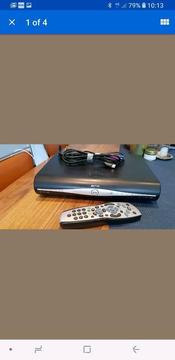 Sky plus hd wireless box with cables and remote