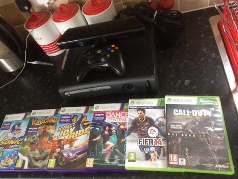 Xbox 360 Kinect and 6 games