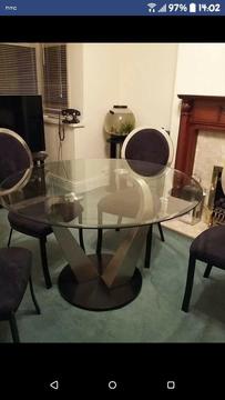 Dining table & 4 vlvet chairs Bargain @ £80