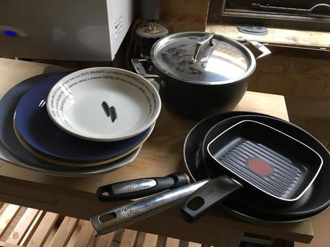 Various dining and kitchenware