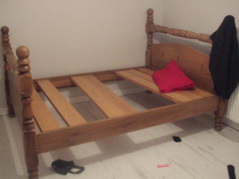 Wooden double bed for free