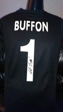 Buffon hand signed juventus short sleeve Goal keeper away shirt with Coa