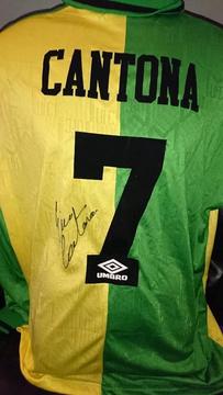 Eric Cantona hand signed Manchester United shirt with Coa