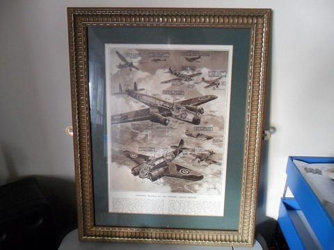 Original OLD Print Air Batlle 1939-45 PLANES OF THE POWERS GB