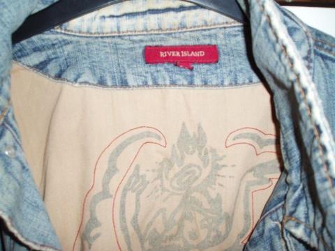 Vintage River Island 1990's Ltd Edition Mens Retro Distressed Denim Jacket, Size Large. Very Rare