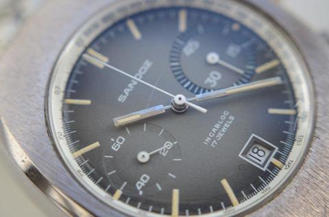 Sandoz manual wind mechanical chronograph wristwatch - - Swiss 20th century vintage