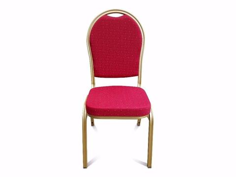 1000x NEW Banqueting Chairs. Stacking. Gold Frame. Red Black & Blue Padding. UK/EURO DELIVERY