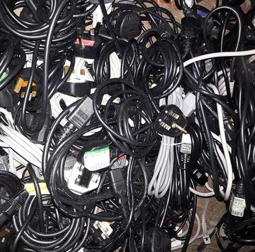 Batch of 50 x Mains Power Cord Kettle Lead UK Power Cables (Mixed Used/New)
