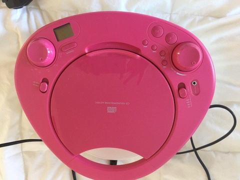 Philips pink portable CD player