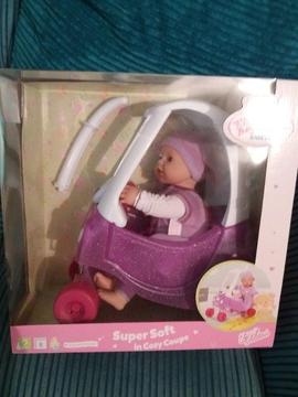 Baby Born doll with coupe car brand new
