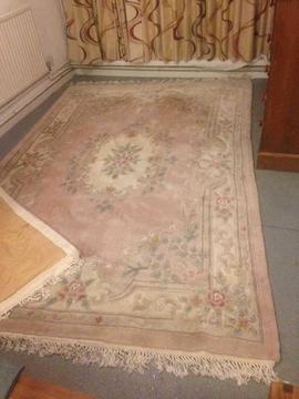 Large 100% Wool Floral Rug Chinese Rug Persian Carpet Thick Deep Pile Size 270cm x 180cm VGC