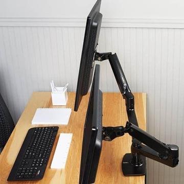 Dual monitor arm: can hold 2 screens up to 27