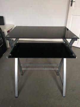 Black glass computer desk free to pick up today
