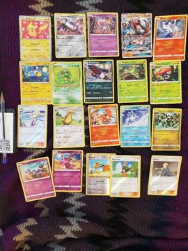 Pokemon cards 20 holo inc Japnese pikachu, 135 com and 19 online game cards