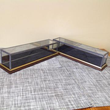 Two Glass Display cases. Suit Hornby / Bachmann 00 Gauge Locomotive or Coach. 35.5cm X 8cm X 8 cm