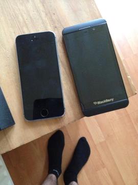 I phone 5 s and blackberry z1