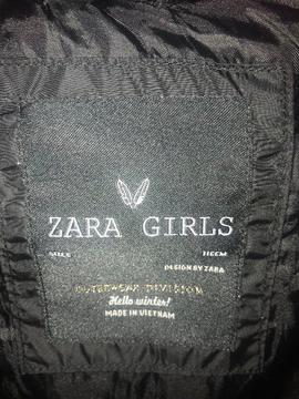 Girls black ZARA padded coat, age 6