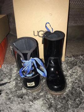 Genuine black patent ugg boots uk size 9