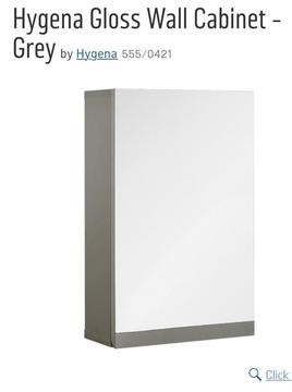 Hygena High gloss Grey Bathroom Cabinet