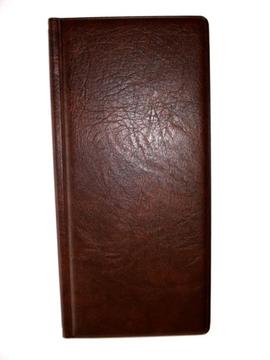 Business Card Holder, Brown Leather, Classic Album Style, Holds 80 Cards