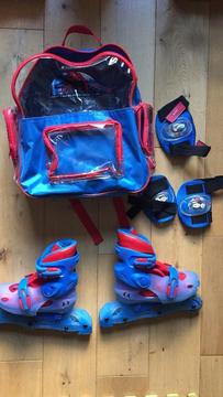 Inline skates with backpack size 30-33 eur