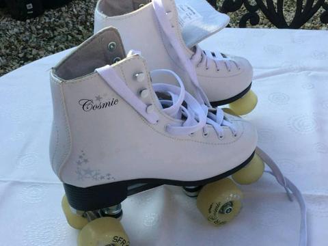 White Cosmic Roller Skates