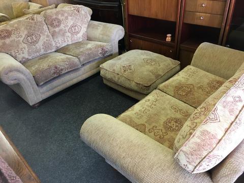 2 x 2 seater sofa and stool can deliver