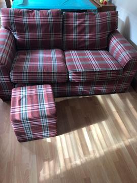 Next Two Seater Sofa and Footstool