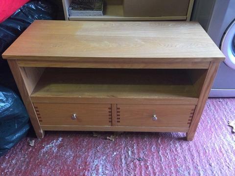 Wooden TV Stand with media slot and drawers