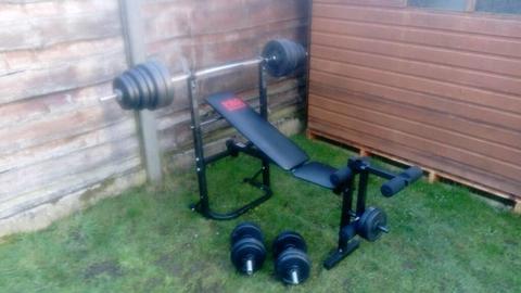 Weight bench and weights 60kg