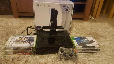 Boxed Xbox 360 250GB, 11 games and 1 controller