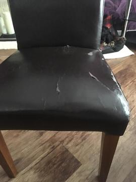 Leather faux chairs x4