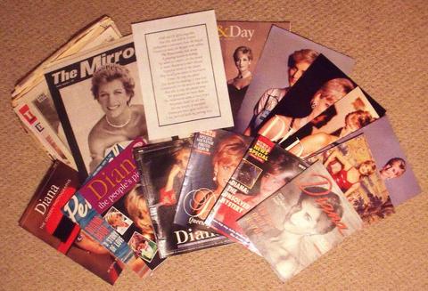 Vintage Princess Diana memorabilia:cuttings,newspapers,supplements. £8 ovno.Will separate,can post