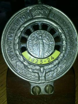 1923.1924 R.A.C AUTO CYCLE UNION BADGE