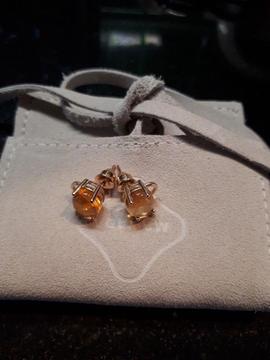 Maviada 8ct rose-gold vermeil earrings, worth £290, Brand New see Pics